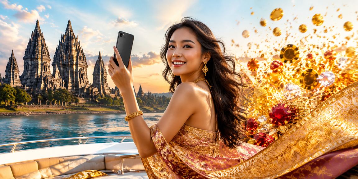 Model memainkan casino mobile dengan tampilan antarmuka modern di smartphone